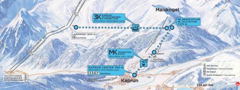 Zwei neue Bahnen verbinden künftig den Ort Kaprun mit dem Maiskogel und dem Kitzsteinhorn.