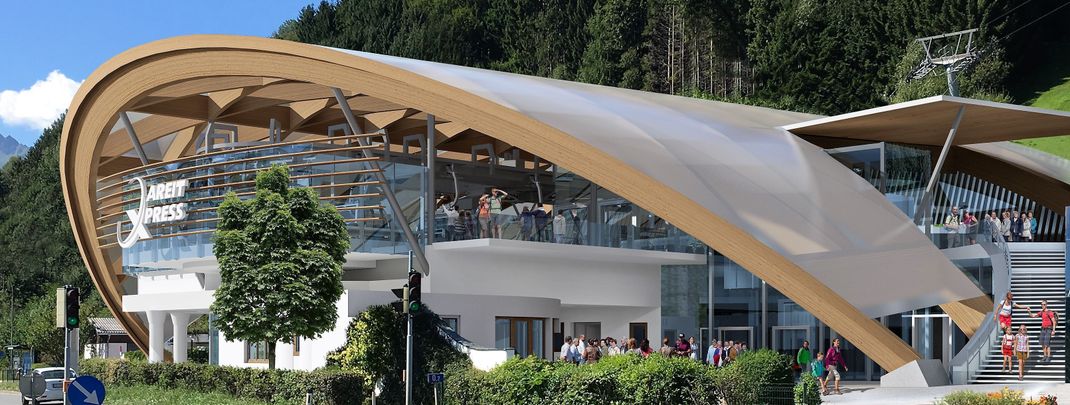 Die neue Talstation des neuen areitXpress auf der Schmitten in Zell am See-Kaprun.