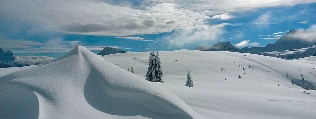 Der Winter in den Dolomiten im Februar 2014.