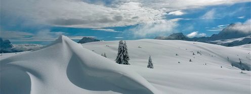 Der Winter in den Dolomiten im Februar 2014.