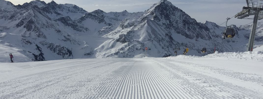 Perfekt präparierte Pisten gehören in Kühtai zum täglichen Standard