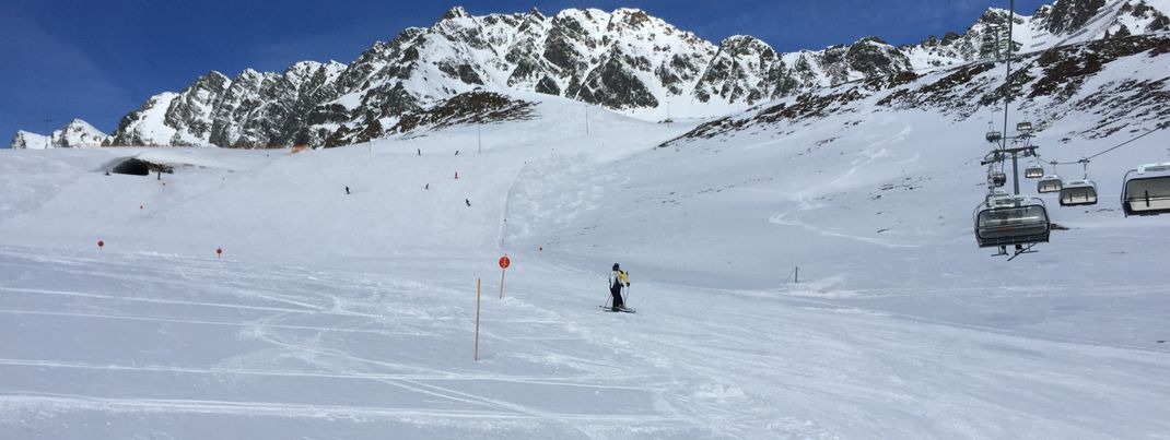 Kurze unpräparierte Hänge gehören zum Freeride-Alltag und sind auch in Kühtai vorhanden