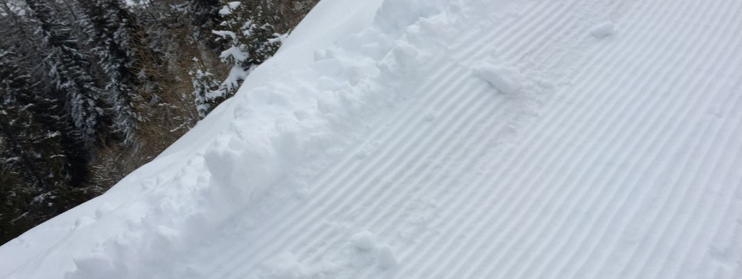 Die Schneerillen sind Beispiel für gute Pistenpräparierung