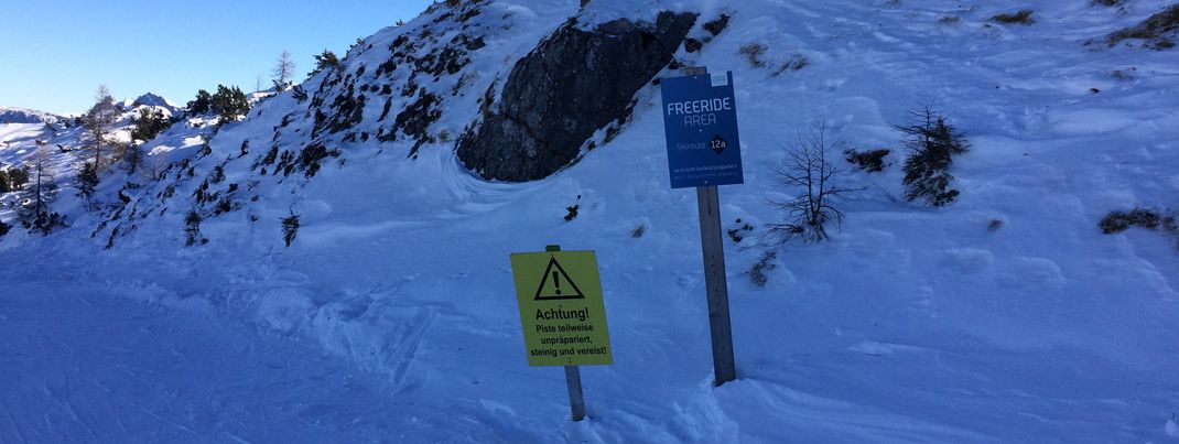 Nicht nur an der Skiroute wird auf eine gute Beschilderung mit Hinweisen geachtet