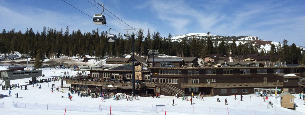 View of the sun deck at the Main Lodge.