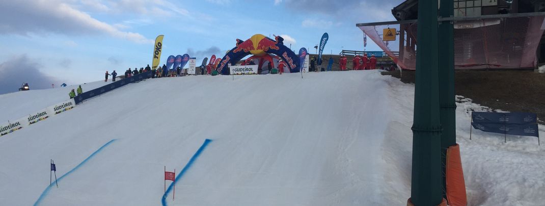 Red Bull-Starthaus auf dem Seceda-Gipfel.