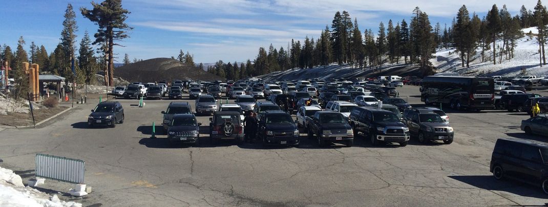 The parking spots at Mammoth Mountain are free - as long as you don’t necessarily have to be first in line.