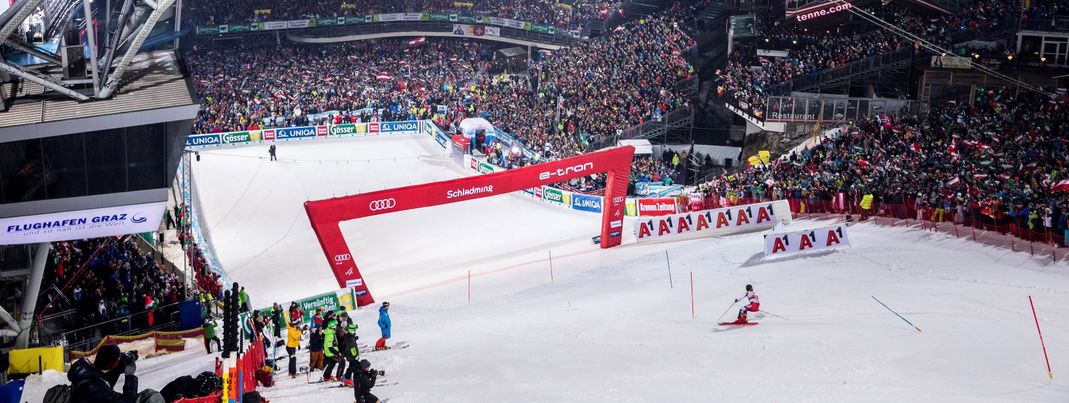 Slalom und Riesenslalom stehen am Zielhang der Planai wieder auf dem Programm.