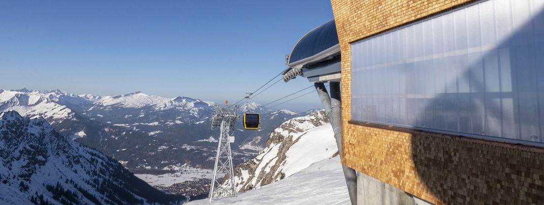 Nach zwei Jahren Bauzeit wird die neue Nebelhornbahn an Pfingsten 2021 eröffnet.