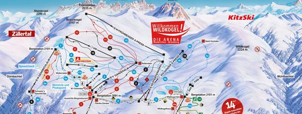 Pistenplan Wildkogel-Arena Neukirchen-Bramberg