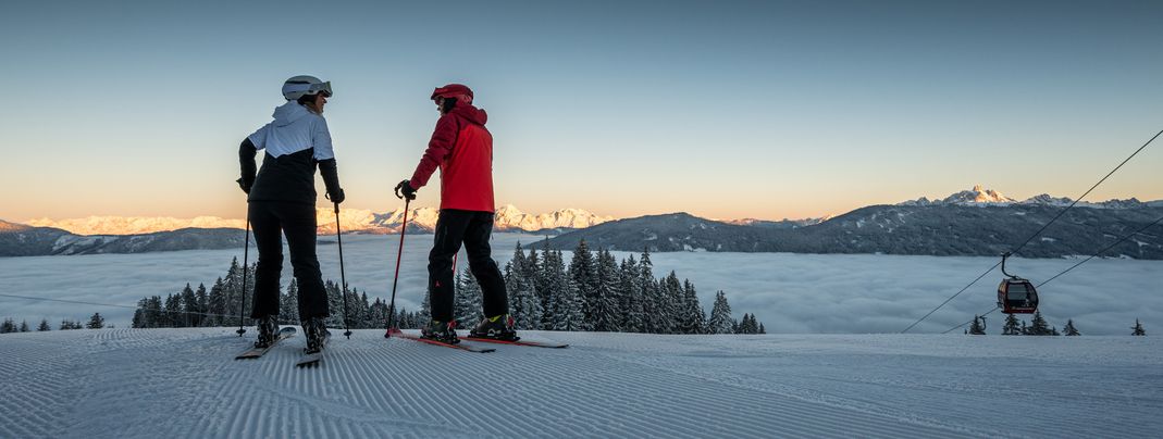 Skifahrer erreichen von Radstadt aus einige der schönsten Skigebiete Österreichs.