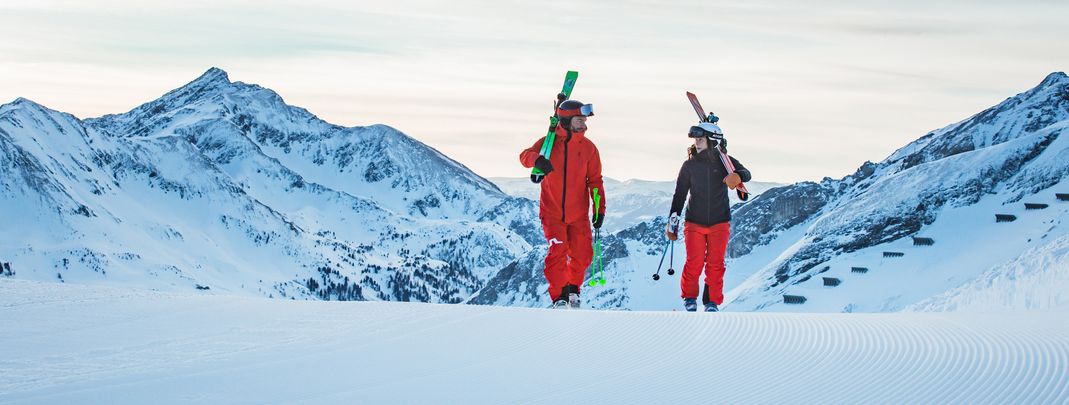 Zu Fuß ohne Anfahrt auf die Piste - in Obertauern kein Problem