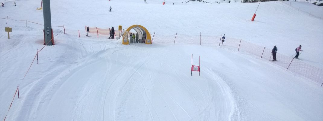 SkiMovie Strecke an der Bergstation des Krummbach-X-Press