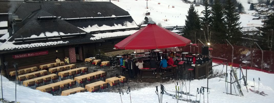 Schirmbars prägen das Bild von Saalbach Hinterglemm Leogang Fieberbrunn.