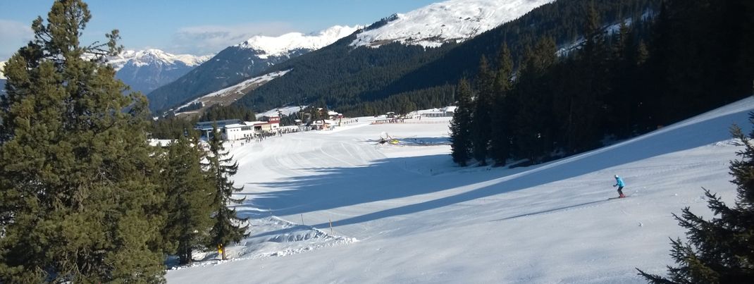 Blick auf das Übungsgelände an der Rosenalm