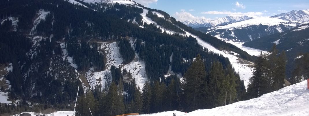 Für Anfänger zu schwer: Die schwarze Piste Nr. 36 zum Wechsel zwischen dem Teilgebiet Gerlos und Königsleiten.