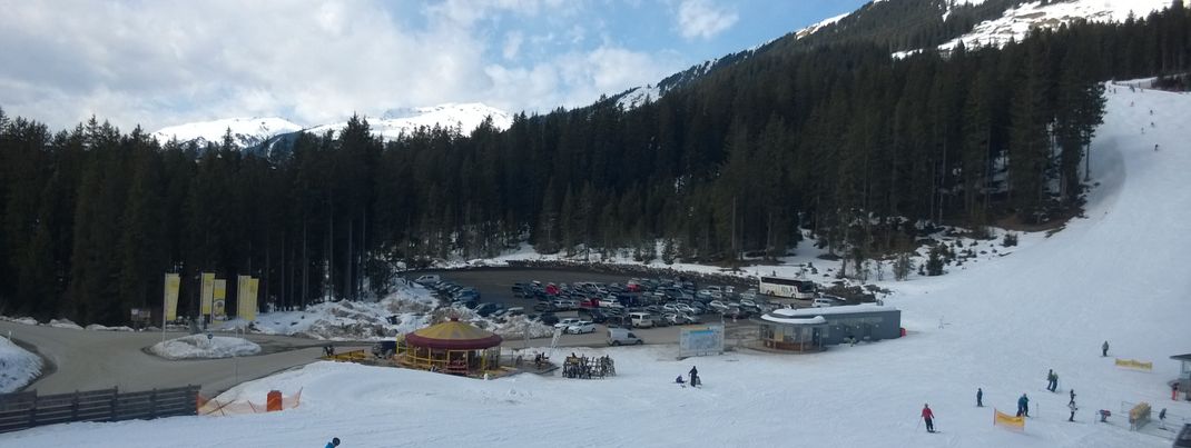 Auch am Gerlospass befinden sich kostenlose Parkplätze direkt an den Pisten