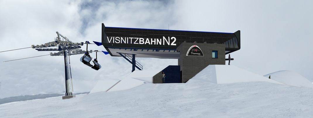 Visualisierung der neuen Bergstation Visnitz N2