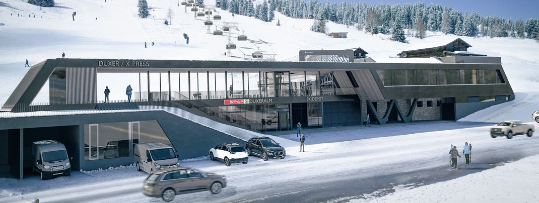 Die Talstation an der Duxeralm beiheimatet das neue SEKO Center Hochkrimml und ein Skidepot.