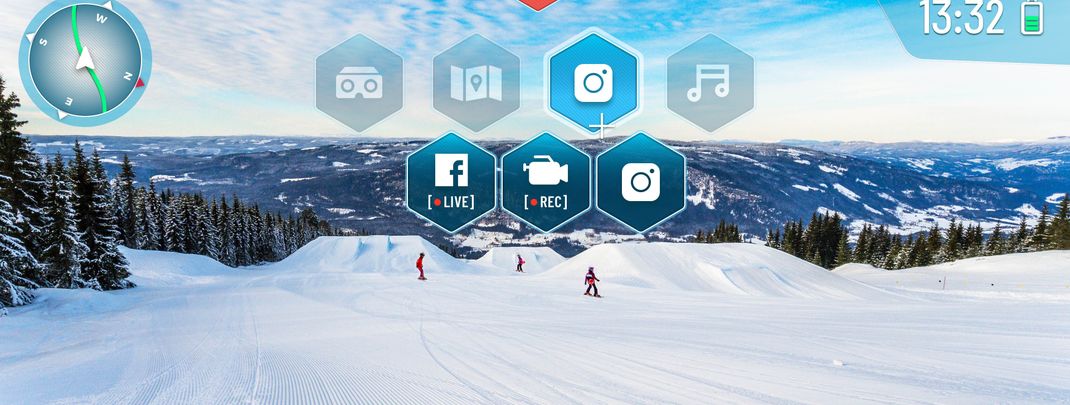 The ventail shows information such as speed, elevation, and GPS.