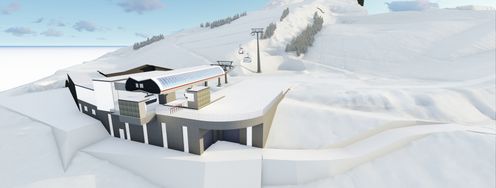 So soll die Talstation der neuen Kombibahn an der Bergeralm aussehen.