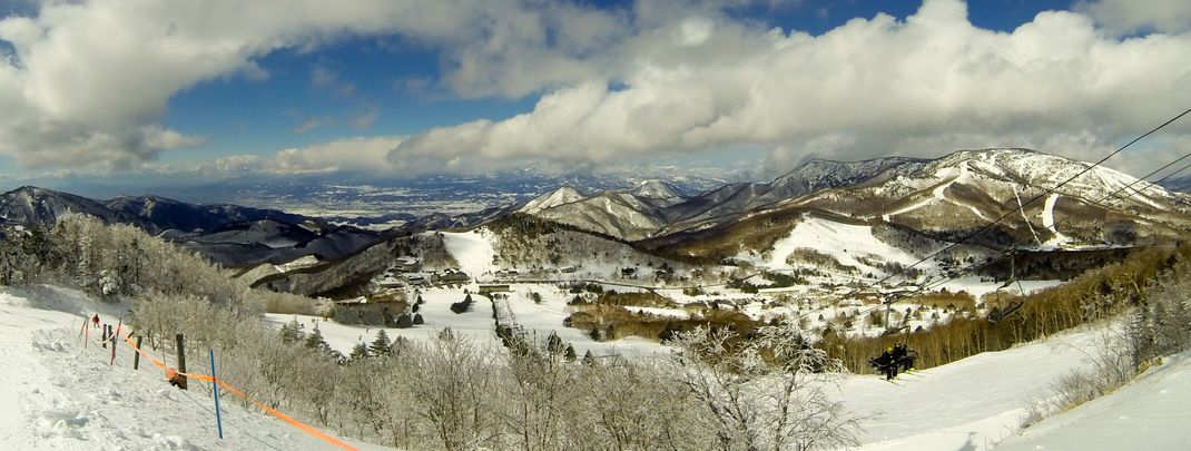 View of the Yakebitalyama ski area, where the terrain park is located.