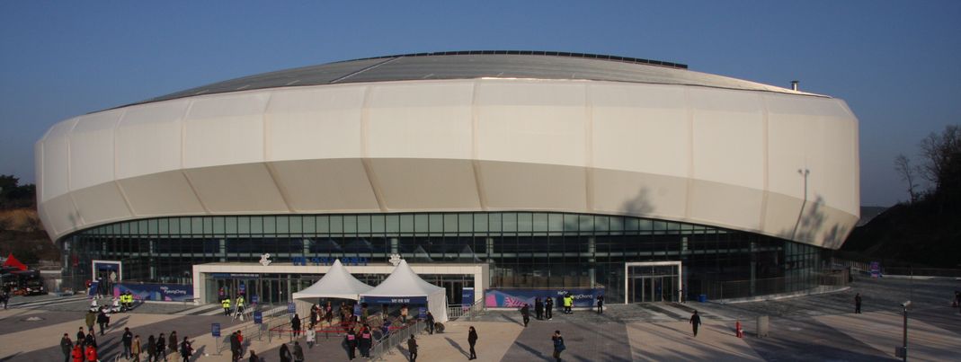 The new ice arena in Gangneung hosts competitions in Short Track Speed Skating as well as Figure Skating.