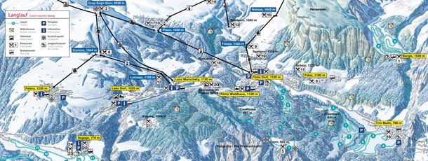 Detaillierte Infos zum Langlauf und den Loipen im Langlaufgebiet Flims Laax