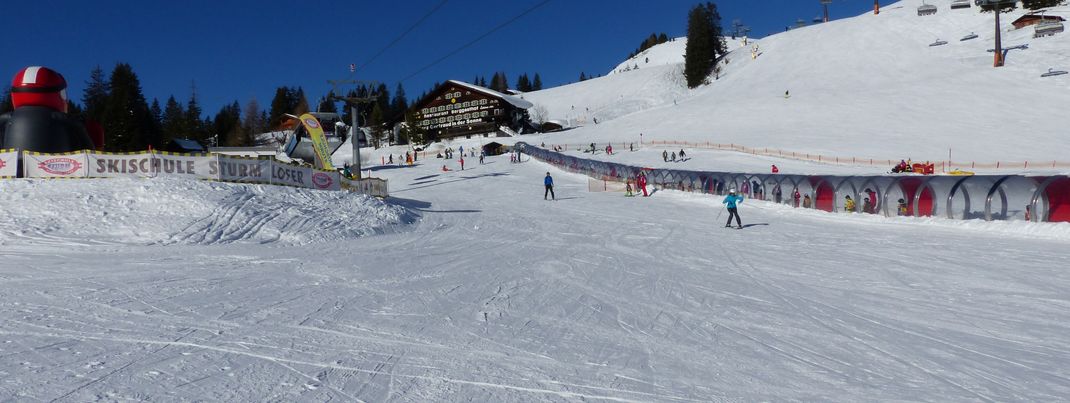 Das Übungsgelände befindet sich direkt oberhalb der Almbahn II Gondel