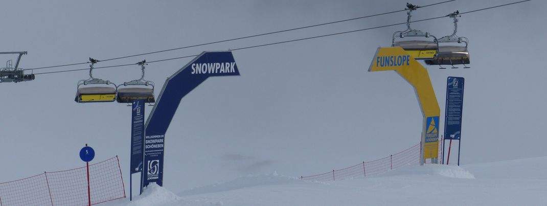Einstieg in Funslope und in den Snowpark