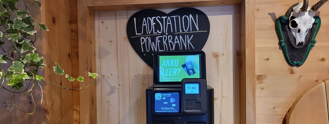 Convenient: There’s also a charging station available.