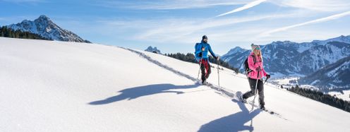 Entdecke beim Schneeschuhwandern traumhafte Ausblicke und unberührte Landschaften!