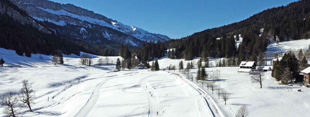 Die Rohrmoos-Loipe bei Oberstdorf gilt als besonders schneesicher.