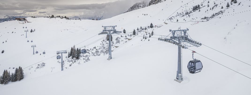 Über 17 Stützen verläuft das Seil für die die neue Kabinenbahn.