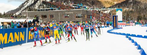 Insgesamt sechs Rennen stehen in Ruhpolding auf dem Programm. Darunter sind auch die Herren- und Damenstaffel.