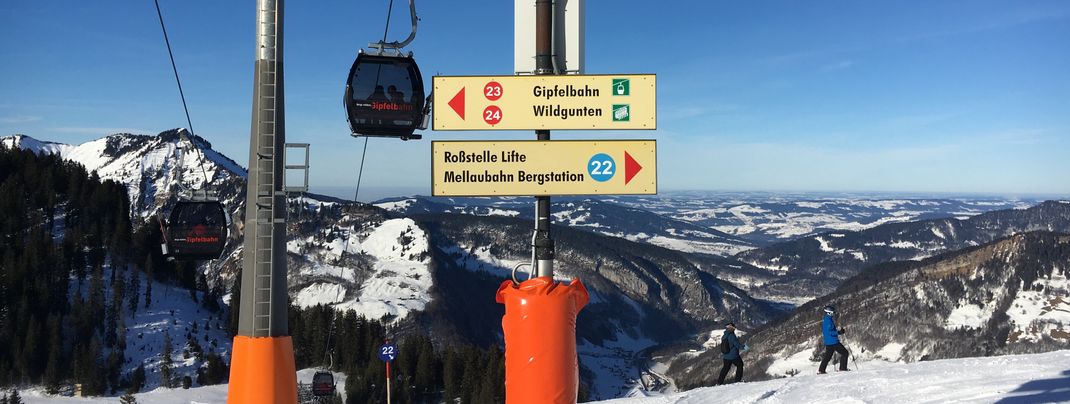 Pistenleitsystem in Damüls-Mellau.