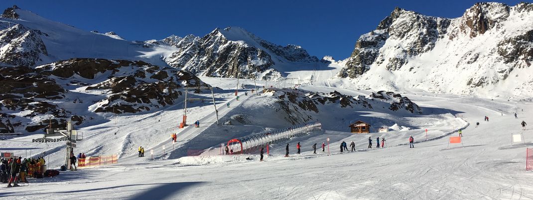 Blick auf das Übungsgelände zwischen den Schleppliften Mittagskogel und Brunnenkogel!
