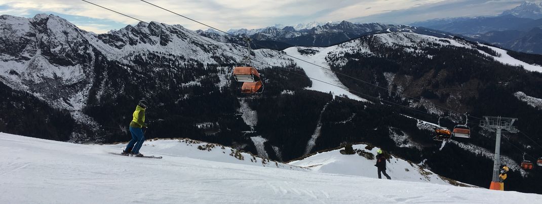 Unterwegs auf der schwarzen Piste Nr. 7 am Hauser Kaibling