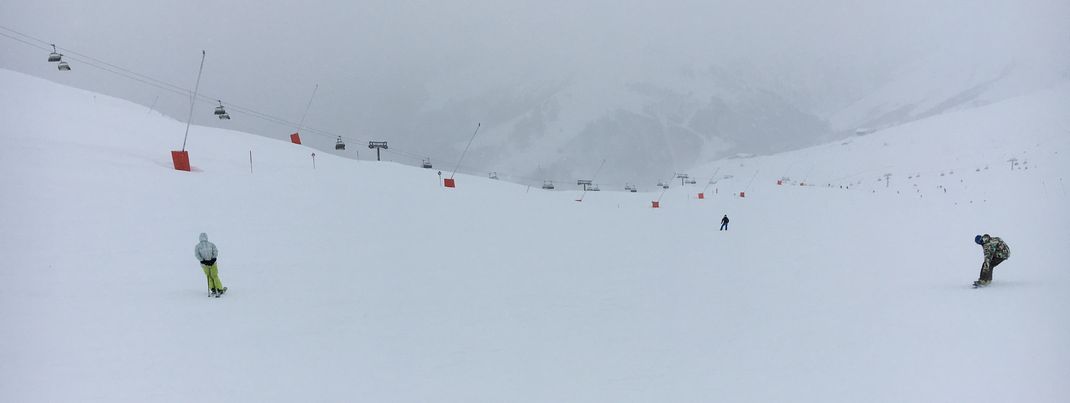 Breit und flach ist die Abfahrt 67 am Rastkogel.