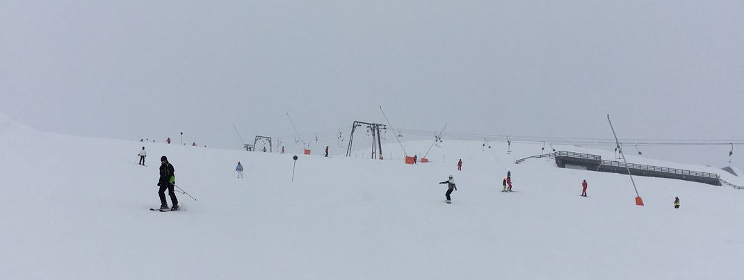 Das blauen Pisten für Anfänger an den beiden Hasenmuldenliften.