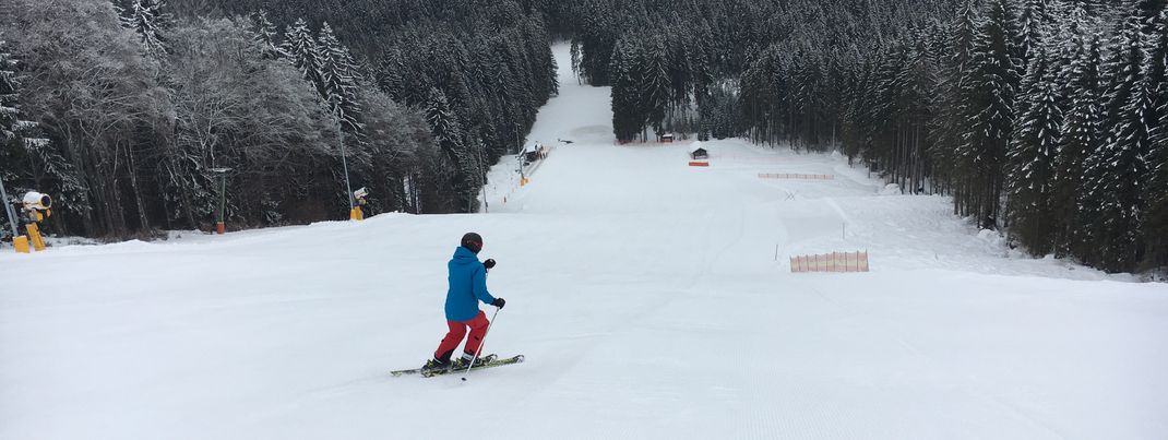 Die einzige schwarze Piste im Skizentrum Mitterfirmiansreut-Philippsreut befindet sich am Kießlinghang