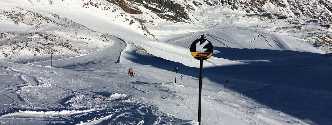 Am Pistenplan rot eingezeichnet. Hier aber als schwarze Piste markiert: Die Sieger Abfahrt Nr. 27!