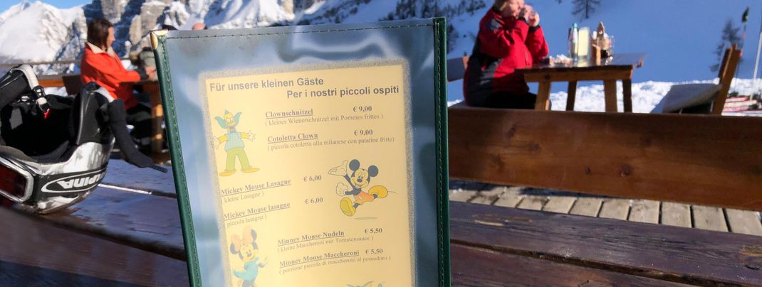 The prices for children's meals are absolutely okay by South Tyrolean standards.