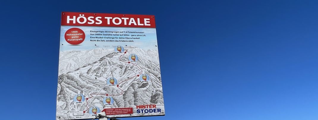 On the Höss Totale you ski 7.4 kilometers in one run.