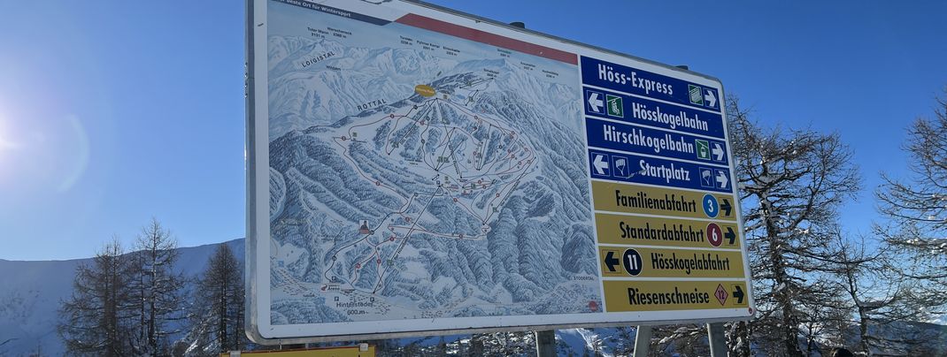 Die Beschilderung sorgt in Hinterstoder für eine gute Orientierung.