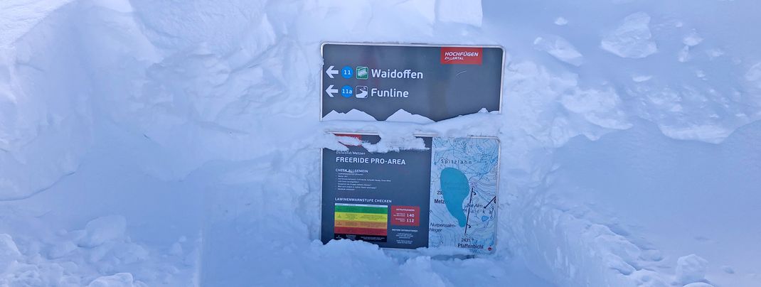 In Hochfügen gibt es eine große Freeride Area.