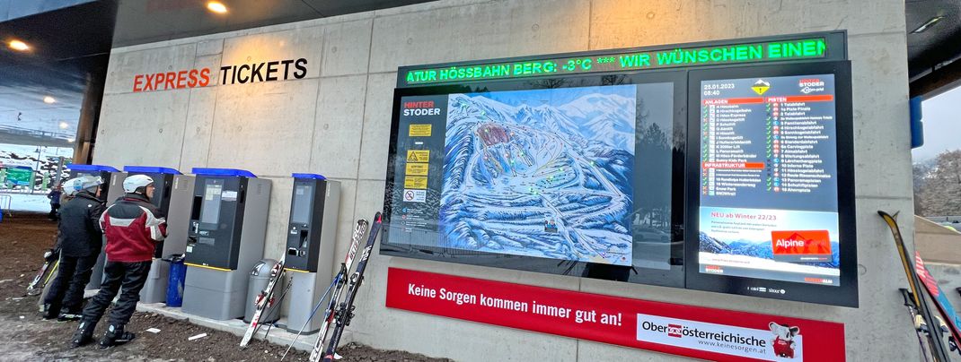 An der Talstation kann man Skipässe auch am Automaten kaufen und zurückgeben.