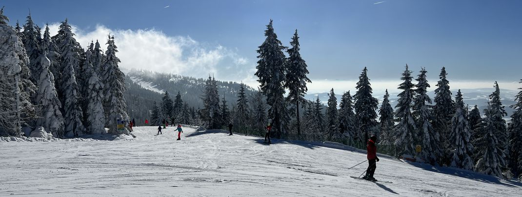 Von der Reischlberg-Bergstation kommst du links auf die blaue Hochwaldabfahrt.
