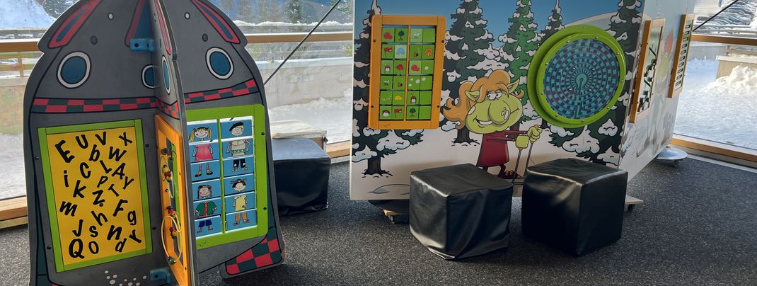 Im Familien Fichtl Restaurant an der Talstation gibt es eine Spielecke.