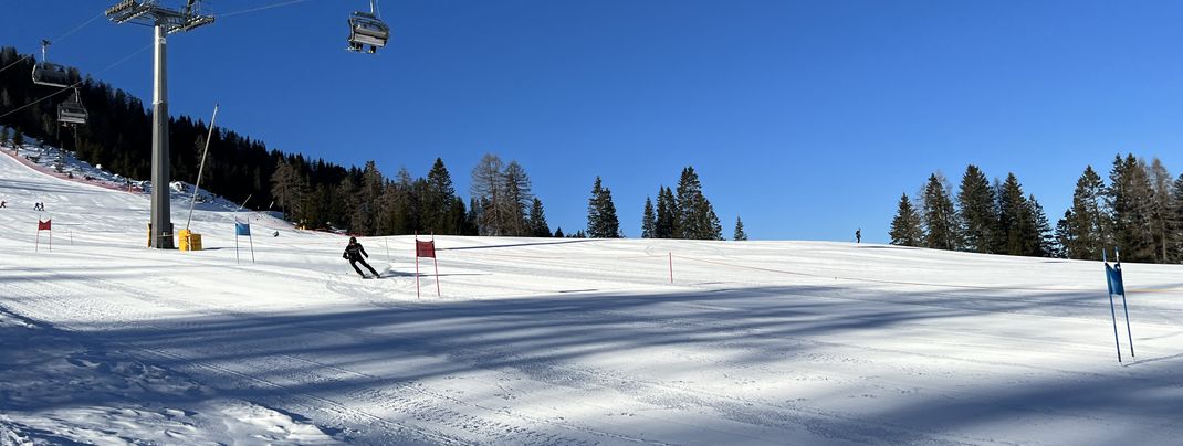 The somewhat older kids can measure their time in the slalom course.